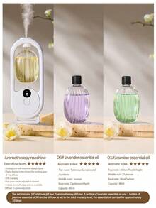 1 pieza Difusor de aroma automático y difusor de aceites esenciales, ambientador eléctrico para el hogar, montado en la pared/sobre la mesa, con luz nocturna de color, 5 modos de funcionamiento, adecuado para dormitorio, oficina, habitación de mascotas, decoración del hogar, eliminación de olores en el baño, gran regalo para mujeres. 6 aceites esenciales con fragancias disponibles (p. ej. lavanda, jazmín, Shangri-La, lirio, gardenia, etc.) - Blanco - Ver 12