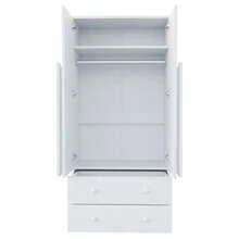 Wardrobe 70*40*170 Cm, Double Door Design, With Drawers And Storage Compartments, White (Previous Reference: LDB00307AAK) - White - View 2