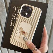 Una funda para teléfono con patrones de rayas retro en melocotón, beige y blanco marfil, una funda de protección creativa personalizada, elegante y sencilla, a prueba de golpes, anti-caída, resistente a las manchas y duradera, adecuada para  17/17 Pro/17 Pro Max/17 Air/ 16/16 Pro/16 Pro Max/16 Plus/ 15/15 Pro Max/15 Pro/15 Plus/ 14/14 Pro/14 Plus/14 Pro Max/ 13/13 Pro/13 Pro Max/12/12 Pro/12 Pro Max/11/11 Pro/11 Pro Max/XR/X/XS/XS Max. Es el regalo de cumpleaños perfecto para novias, novios, esposos, esposas, amigos o para uno mismo, innovador y a la moda, adecuado tanto para hombres como para mujeres.Estilo INS Protege la Personalidad Cubierta Moda Imagen Minimalista Linda Diseño - Concepto de Alta Estética Otoñal Regalo de Cumpleaños Regalo de Festival - Blanco 1668 - Ver 2