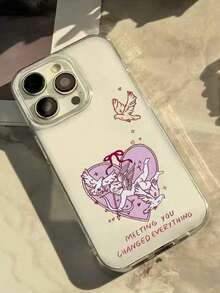 1pc Cupid Themed Unique Transparent Soft Silicone Protective Phone Case Compatible With IPhone 17 Pro Max, 16 Pro, 15, 14, 13, 12, 11 - Clear - View 5