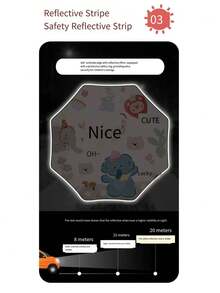 Safety Round Edge Anti-Rebound, Kids/Boys/Girls/Elementary Students School Use Umbrella, Dual-Use, Automatic Folding - Multicolor - View 9