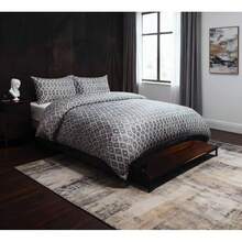 Golden Bee 两件套床上用品：160x200厘米被套 + 2个70x80厘米枕套，柔软舒适的床上用品 - 灰色 - 查看 2