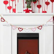 Guirnalda de cuentas para el Día de San Valentín, banderín decorativo en forma de corazón para fiestas en casa - vistoso - Ver 2
