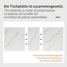 Telescopic Dining Table (140-179.5 X 80 Cm), Extendable Table, Space-Saving Kitchen Table, Metal Frame, Rectangular Table For Dining Room/Living Room, White/Black - White - View 5