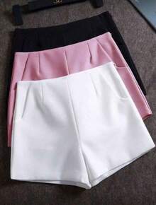 GIRLS' STYLE Kit Of 3 Tailored Social Shorts New Fashion 2025 - 嬰兒粉 白色 黑色 - 查看 1