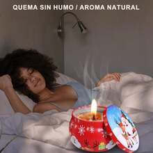 Velas Aromaticas en 4 Latas, Cera de Soja 100% Pura(Por Lata 2.2 Onzas), Aromaterapia,Alivio Del Estrés y Relajación, Adecuado para Yoga, Meditación, Navidad, Día de San Valentín, etc. (4 colores A) - 12 Piezas - Ver 10