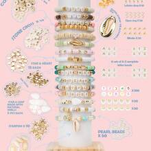 Deinduser手链制作套装 - 7200颗粘土珠，24种颜色，2盒装 - 包括字母、数字、隔珠 - 彩色 - 查看 4