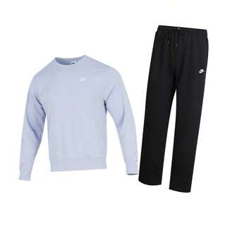 Nike Men's Sports Casual Suit: Comfortable And Simple Casual Sweatshirt, Soft And Lightweight Pants FN3889-057+FZ0225-010