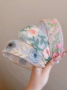 Women's Floral New Chinese Style Rose Embroidery Lace Headband, Retro Wide Headband, Valentine's Day Gift, Headband, Hair Tie, Hair Accessory, Hair Clip - Best Gift For Women!, Hairband, Hair Hoop - Multicolor - View 6