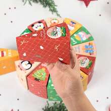 Cajas de calendario de Adviento, caja sorpresa navideña vacía en forma de disco de 12 días - Multicolor - Ver 3