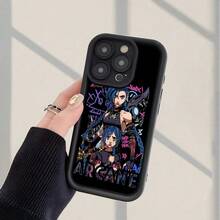 Featuring A Stylish And Elegant Cartoon Girl Design, This Thick, Protective Soft Case Offers Full Coverage For A Variety Of Apple Models, Including The 11/12/13/14/15/16/17 Pro, Pro Max, And SE Series. - 黑色 - 查看 6