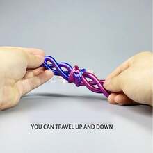 3D Geometric Pyramid Sculpture, Cone-Shaped Stress Relief Finger Toy, Cylindrical Desktop Magic Penetration Ornament - Multicolor - View 6