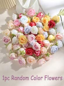 Handmade Knitted Yarn Artificial Flower Bouquet With Paper Bucket Including 5 Yarn Crochet Flowers Fabric & Knitted Man-Made Flowers Suitable For Mom, Friend's, Or Anniversary Gifts, Mother's Day Gifts, Valentine's Day Gifts, Birthday Gifts, And Festivals Party Home Table Decoration Table Decor Bedroom And Bathroom Room Decor - Multicolor - View 15