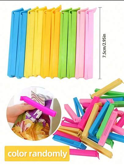 1/5/10/20 st. lufttäta matklämmor, mellanmålsklämma, te, mjölkpulver, håller maten färsk och förhindrar förstörelse, perfekt för förvaring av snacks, köksmatpåse, förseglingsklämma, plastmatklämma, bröllopsfest presentpåsar, återanvändbar fukttät och dammtät klämma, för olika plastpåsar och mellanmålspåsar, köksorganisatörer och förvaring, kökstillbehör, köksprylar för sovrum, resor, kontor, skola (slumpmässig färg).