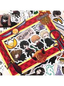 100 szt. oficjalnie licencjonowanych naklejek Warner Bros Harry Potter Harry Hermiona Ron Draco  Snape Naklejki do scrapbookingu DIY Śliczne naklejki na laptopa Butelka na wodę Bagaż Boże Narodzenie Prezent urodzinowy dla fanów Przyjaciół Rodzina - Wielokolorowe - Zobacz 2