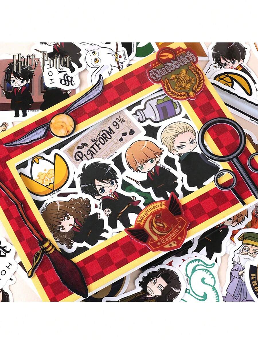 100 szt. oficjalnie licencjonowanych naklejek Warner Bros Harry Potter Harry Hermiona Ron Draco  Snape Naklejki do scrapbookingu DIY Śliczne naklejki na laptopa Butelka na wodę Bagaż Boże Narodzenie Prezent urodzinowy dla fanów Przyjaciół Rodzina
