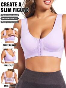 5pcs Women'S Push Up Bras For Women, Solid Seamless Running Versatile Bras For Women Breathable And Comfortable, No Steel Ring, Wide Shoulder Padding, One-Piece Cup, Bra, Sports Bra, Lingerie For Women - 彩色 - 查看 4