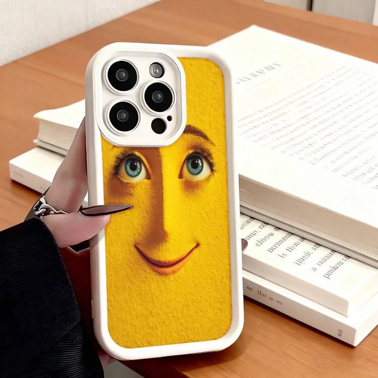 Funda de teléfono con impresión de cara de personaje de dibujos animados para  15 Pro Max,  14 Pro,  13,  Galaxy S23, S22, S21, funda de teléfono para pareja, regalo para novio o novia, presente de vacaciones - Blanco - Añade 7