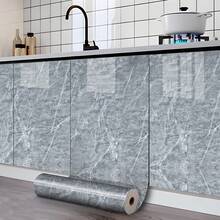 1 卷现代灰色大理石自粘墙纸，宽 15.75/23.62/31.5 英寸，防水防油墙贴，即撕即贴，耐高温可移除墙纸，适用于橱柜台面装饰厨房电视背景家居装饰家具翻新