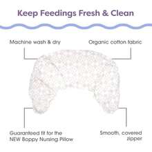 Boppy - Funda de Almohada de Lactancia, Suave, hipoalergénica, Lavable, de Microfibra y Fundas de Almohada para Lactancia Materna (Almohada de alimentación rediseñ se Vende por Separado)(Nuevo - Orgánico Comprobador gráfico beige) - Multicolor - Ver 3
