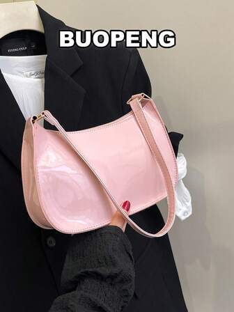 حقيبة كتف نسائية ذات لون أحادي مزخرفة بنقوش هندسية، حقيبة يد عصرية رجعية عادية مقاومة للماء للمراهقات وطالبات الجامعة والمكتب والعمل والنقل