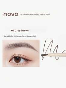 NOVO Waterproof & Sweat-Proof Eyebrow Pencil, Natural & Long-Lasting, Smooth Application To Define Brows, Suitable For Daily, Party, Holiday Makeup In Autumn/Winter - 04# Gray Brown - View 12