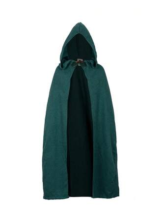 1pc Men's Elf King Green Robe Cloak Cosplay Costume, Medieval Role-Playing Wizard Hooded Cape, Vintage