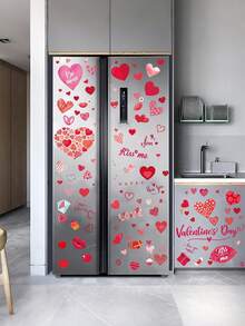 9张情人节窗贴，情人节装饰贴纸，大号心形窗贴，适用于情人节派对用品、结婚纪念日配件 - 彩色 - 查看 2