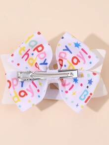 1个闪亮生日派对发夹，适合女孩，幸运数字珍珠蝴蝶结发卡，适合生日派对和日常上学佩戴，送给女儿的生日礼物，女孩可爱发夹配饰 - 彩色 - 查看 8