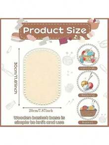 1pc Wooden Woven Basket Base, DIY Craft Kit For Home Decor - Multicolor - View 6