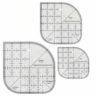 DIY Sewing Patchwork Ruler, Acrylic Multi-Function Angle Cutter Non-Slip Quilting Ruler Round Template Cutting Tool