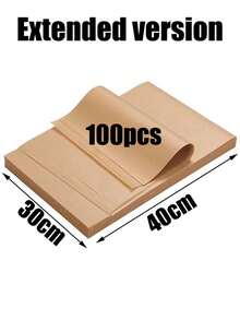 50/100张优质烘焙纸衬垫 - 预切不粘烘焙纸，适用于烤箱烘焙、空气炸锅、烧烤、蒸煮，兼容大多数烤盘，硅胶涂层