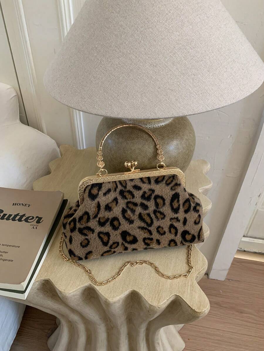 Korean Stylish Chic Shell Bag New Chain Bag Leopard Print Minimalist Handbag Women Shoulder Crossbody Bag - Multicolor - View 1