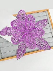 New 3D Multi-Layer Computer Embroidery Crystal Rhinestone Bead Center Flower With Pointed Leaf Handmade Brooch Garment Decoration Accessory Material, Length: 29cm, Width: 28cm - Royal Blue - View 24