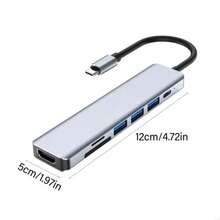 Coolcirc 7合1 C型USB集线器，兼容高清电视，USB 3.0/2.0适配器，SD/TF读卡器，4K 30Hz USB分配器，适用于电脑、平板电脑 - 銀灰色 - 查看 8