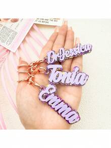 Personalized Name And Date Keychain - Women's Custom Birthday/Anniversary Gift, Elegant Blue And Rose Gold Decor - Durable Acrylic Keychain With Key Ring - Backpack, Wallet Charm - Anniversary, Birthday Gift For Her, Wife, Girlfriend - Personalized Text Memento, Backpack Decor, Shiny Design, High-Quality Surface Finish, Couple Accessory