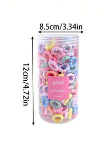 200pcs/Jar Candy Color Elastic Hair Ties, Gentle On Hair, Suitable For Children, Hair Accessories For Daily Use - Multicolor - View 5