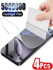 Bộ 4 miếng dán màn hình Hydrogel toàn diện tương thích với iPhone 17 16 15 14 Plus 13 12 Mini 11 Pro XR XS X MAX 6 7 8 6S PLUS SE20 SE22 miếng dán màn hình mềm không phải kính cường lực - Trong sáng - Xem 2