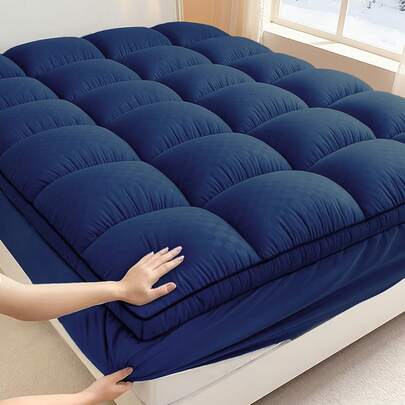 JustLet Thick Mattress Topper-600Gsm Heavy Duty Cooling Quilted Fittedbed Pad With 8-21" Deep Pocket, Noiseless &Breathable Polyester Mattress Protectormachine Washable, Fits All Bed Types, Deeppocket Fits 8-21"Mattresses, Durablebedding For Enhanced Comfort & Support, Mattress Topper Extra Thick, Foldablemattress, Mattress Protector, Mattress Topperextra Thick For Floor, Supportive Sleep Surface, Sleep Comfort