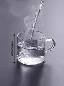 6pcs Set Of High-Quality Glass Coffee Cups With Transparent Handles, 4oz/120ml Classic Clear Glass Coffee Cups, Small Tea Cups For Hot/Cold Beverages, Glassware Set For Americano, Latte, Cappuccino - Trong sáng - Xem 11