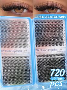 Bộ mi giả lông chồn D-Curl 720/666/648 sợi, bao gồm keo, chất làm kín, nhíp, cọ mi, dễ dàng tự làm cho người mới bắt đầu, tạo vẻ mềm mại tự nhiên, mi dày dặn, mềm mại và có thể tái sử dụng, tiện lợi, phù hợp với mọi kiểu trang điểm mắt. - Nhiều màu - Xem 16