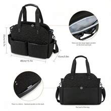 Quilted Shoulder Diagonal Crossbody Diaper Bag, Multi-Functional Waterproof Maternity Bag For Baby Travel, Insulated Bottle Holder, Stroller Bag - Multicolor - View 3