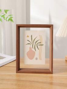 Marco de fotos de doble cara, marco de fotos vintage de vidrio acrílico de alta transparencia y madera-plástico, marco de fotos DIY, adecuado para fotos, marco de exhibición de especímenes, marco de caligrafía, adecuado para decoración de sala de estar y dormitorio, fiesta de vacaciones, regalo de cumpleaños, decoración del hogar, decoración interior, almacenamiento creativo de especímenes de plantas de escritorio y regalo del Día de San Valentín.