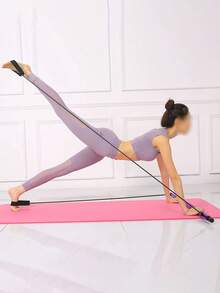 Pilates Bar Set, Stylish Design With Colored Resistance Bands - Women's Stainless Steel Fitness Equipment, Perfect For Home Gyms, Yoga, Squats, And Full-Body Shaping. Lightweight, Easy To Assemble And Carry, Gym Accessory, Christmas Gift, New Year's Gift. - Multicolor - View 5