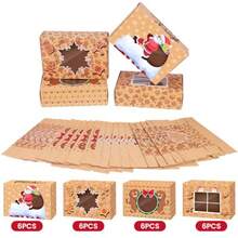 DeckTheHalls 12PCS Cookie Boxes With Window New Year Holiday Cookie Boxes For Gift Giving Bakery Pastry Dessert Mini Cake Cupcakes Brownies Donuts Pie Treat Boxes Auto-Popup Containers - 如圖 - 查看 3