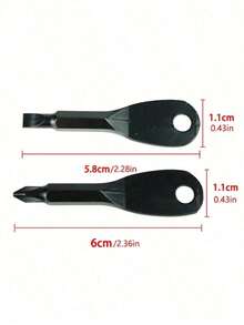 2 Portable Screwdriver And Slotted Screwdriver Keyring Set - Camping Accessories Versatile Mini Pocket Repair Tool Gadget Car Accessories Bag Charm School Cute Goth Y2k Christmas Gift Ideas Bag Lanyards With Id Holder Car Accessories Bag Charms - 黑色 - 查看 3