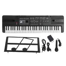 Piano eléctrico con teclado de 61 teclas, micrófono y atril, piano eléctrico digital de 61 teclas, teclado electrónico para el aprendizaje temprano, juguete musical para niños, bebés y principiantes - Negro - Ver 12
