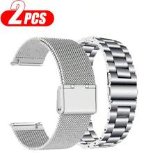 2条装男女通用合金表带，兼容三星、华为、Amazfit手表，简约运动表带，通用尺寸20mm/22mm，智能手表替换腕带，时尚智能手表表带，兼容三星Galaxy Watch 7/6/5/4（40mm/44mm），表带配件 - 銀色 - 查看 12
