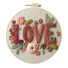 Kit de iniciación al bordado para el Día de San Valentín: Letras, flores, puntada a mano. Set de aprendizaje de manualidades. Regalo. - Blanco - Ver 6