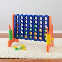 Basics Juego gigante junior sin de plástico premium, 4 en línea para niños y adultos con bolsa de transporte, para regalar, variedad de colores, azul, amarillo, rojo, verde, grande(default) - Multicolor - Ver 7